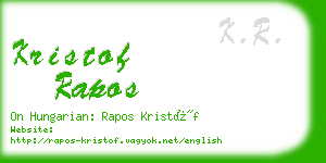 kristof rapos business card